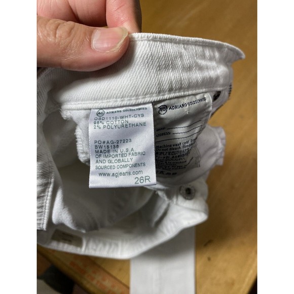 AG Adriano Goldschmied The Stilt Cigarette Womens 26R Low Rise white Jeans - Picture 5 of 10